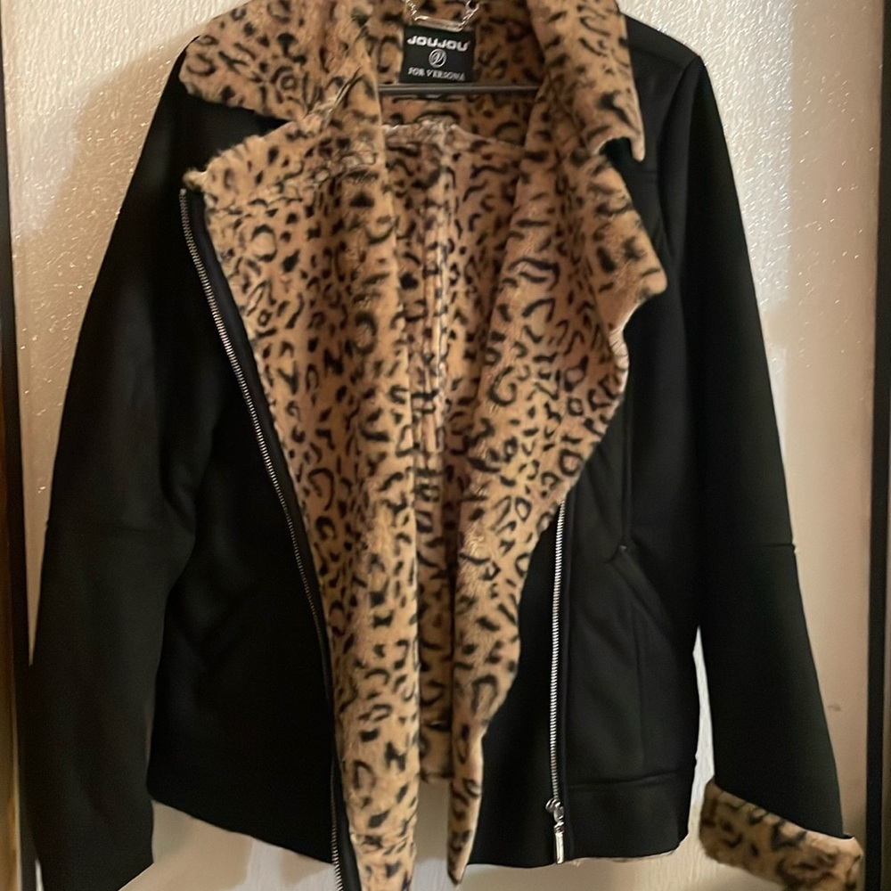 Black/leopard jacket